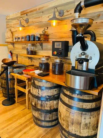 Inside the coffee shop